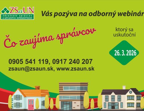 „Čo zaujíma správcov?“ Online seminár už 26. 3.